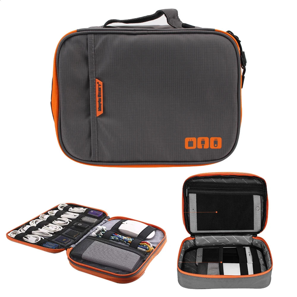 Ship from US Travel cable bag doublelayer digital charging storage 250305FBB