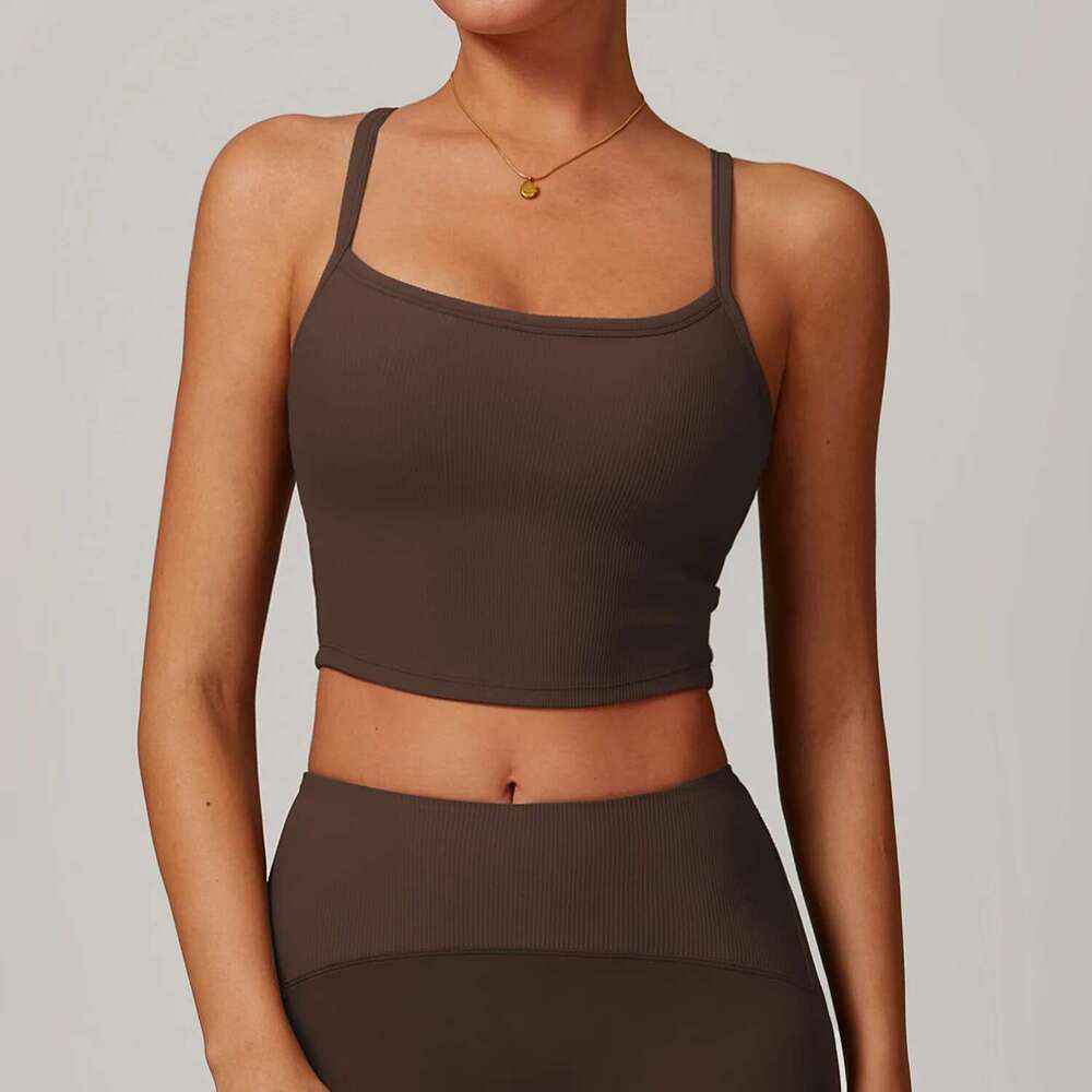 Sports Ladies Sexy High Support Impact Women's Yoga Underwear Ribbed Running Fiess Padded Bralette Push Up Workout Bra Kl-My