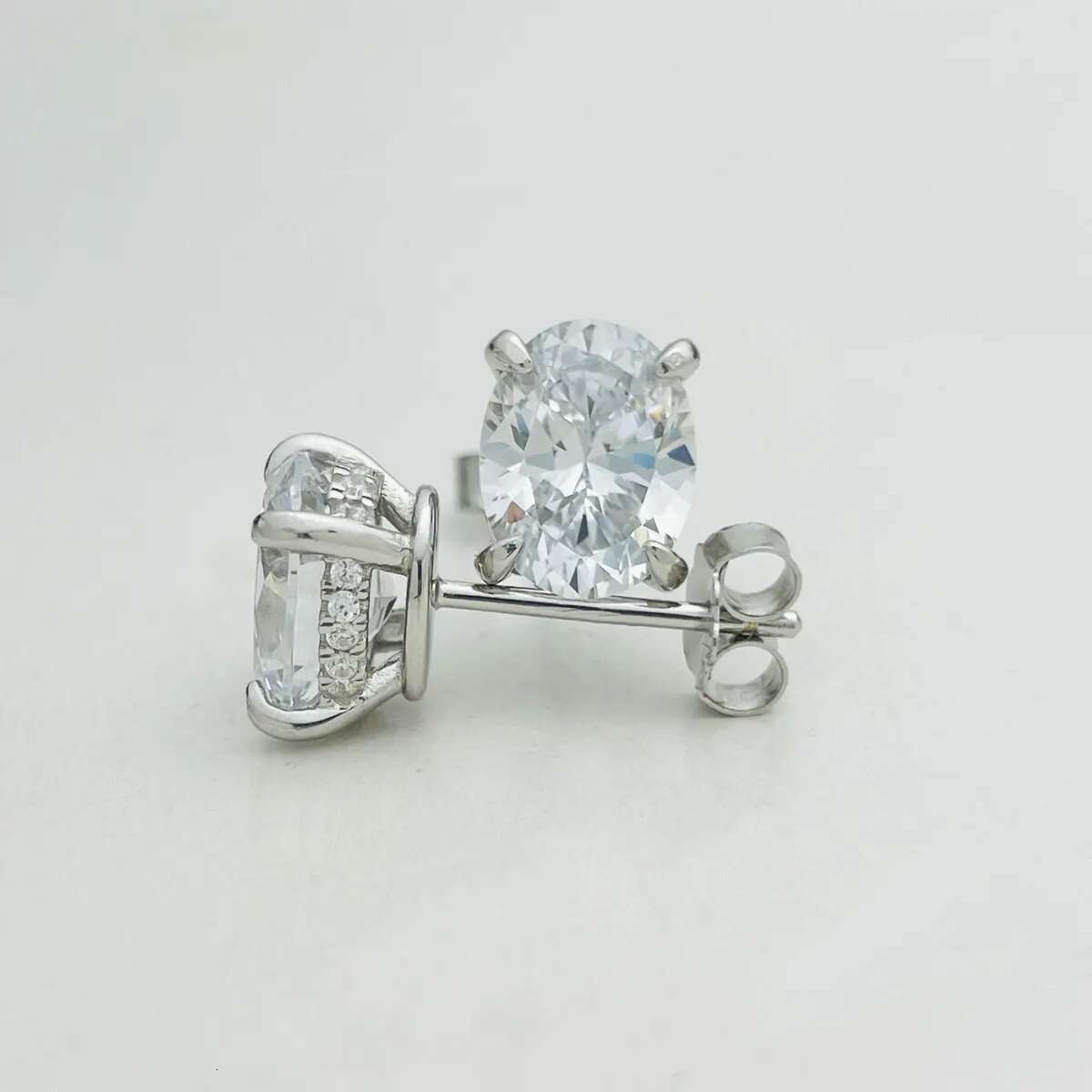 DEZO Total 4 Carats Oval Cut Moissanite Earring For Women Solid Sterg Sier Stud Earrings VVS D Color GRA Certificate