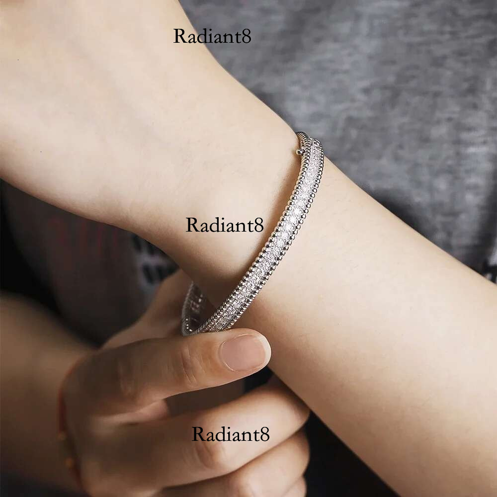 EWYA Real D Color Full 2mm Moissanite Tennis Bangle Bracelet For Women S Sier Plated Gold Dia Bracelets Gift