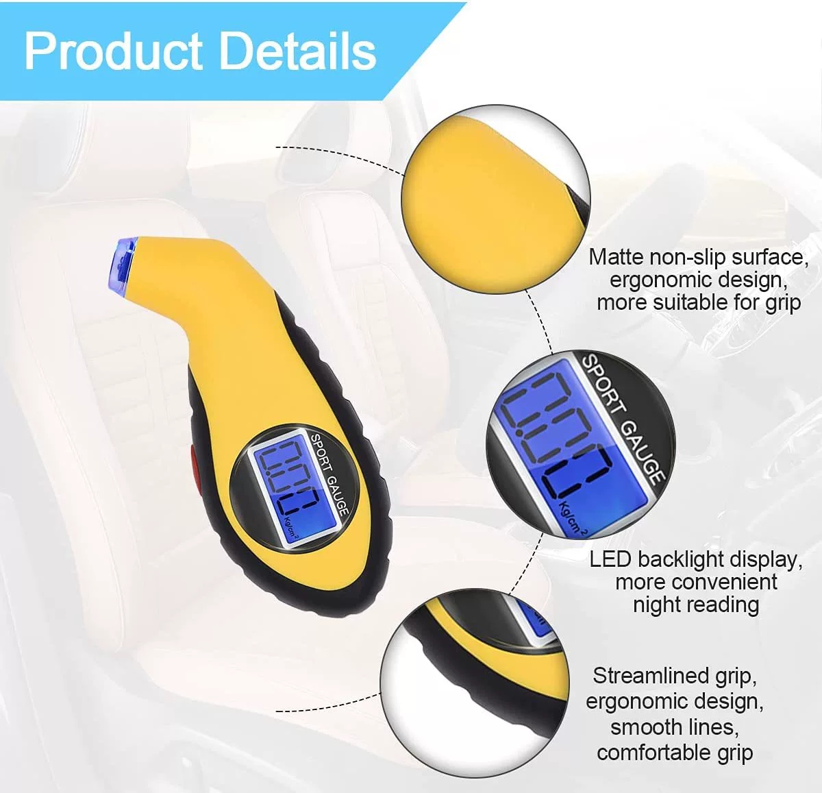 Auto Tester Digital LCD Tire Tyre Pressure Gauge Meter Manometer Barometers Diagnostic Tool for Car Motorcycle