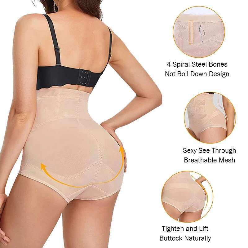 High Women Waist Panties Cross Compression Abs Shaping Pants Non-Marking Slimming Body Tummy Control Corset Girdle KLMY