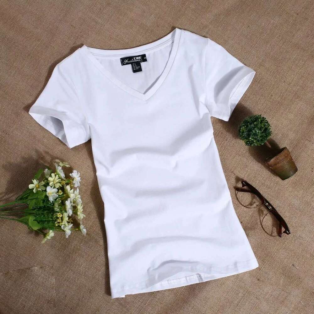 MRMT 2025 Women's Casual T-shirt Women's Short Sleeve Slim Solid Color Simple Solid Color T-shirt Women's T-shirt Women's T-shirt