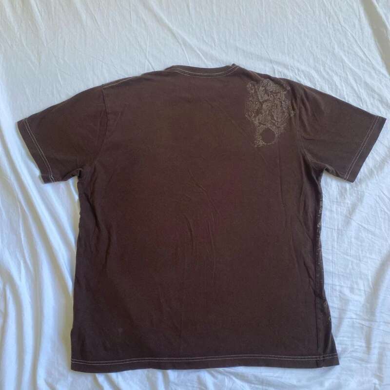 Mall Goth Cyber Grunge 00s Retro T-shirt Emo Vintage Brown Y2K Printed Graphic T-shirt Women Men's Short Sleeves Round Neck High Clothing