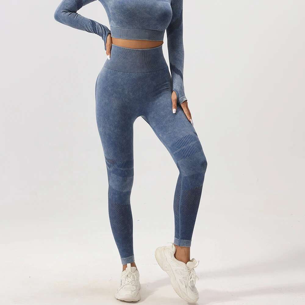 Hollow Push Up Butt Lift Yoga Sports Leggings Women Washed Frosted High Waist Workout Fiess Tights Elastic Gym Running Pants KLMY