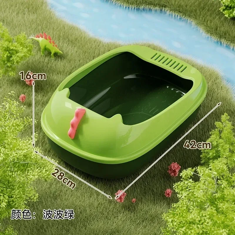 Cat Litter Box Cat Toilet Large Capacity Kitty Sandbox Cats Bathroom Semi Closed Cleaning Basin Splashproof Cats Tray Pet Supply