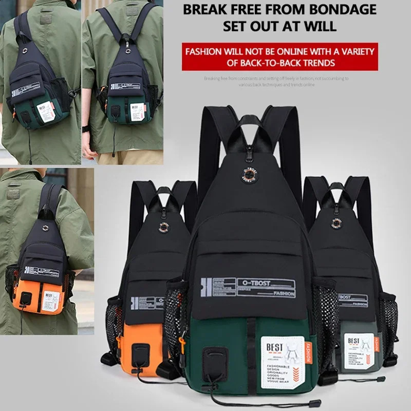 OTBOST 2 in 1 Chest Bag and Backpack Outdoor Crossbody for Men Women with Oxford Cloth 250227