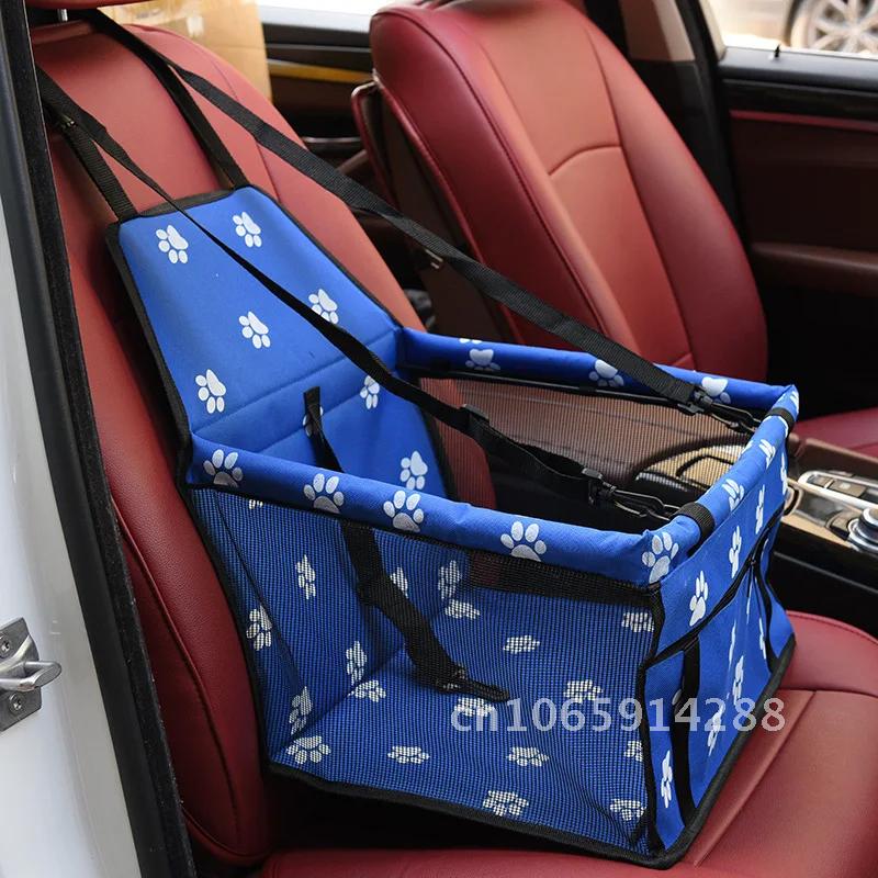 Dog Car With Seat, Oxford Breathable Folding Soft Washable Travel Bag Travel Cats, Safety Booster For Pet Leash Bag Carrier