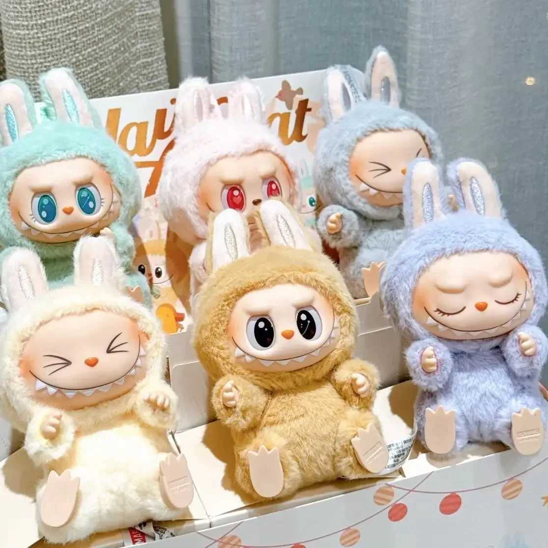 Labubu Monster Box Toy Heart Macaron Ii Vinyl Plush Doll Blind Box Model Pack Key Chain Gift Tabletop Decoration Childrens GiftT250305
