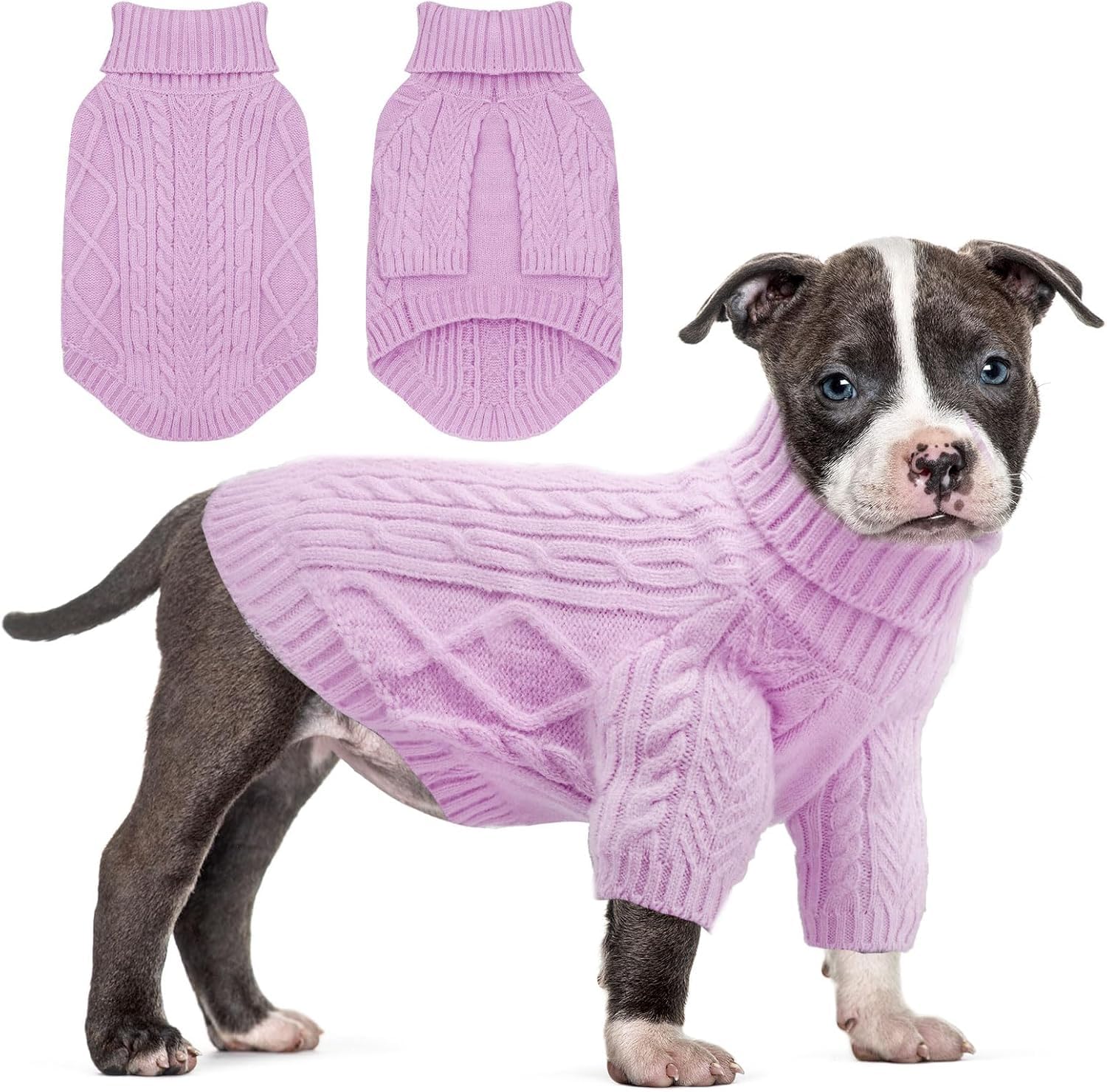 Dog Sweater for Small Dogs, Small Dog Christmas Sweater, Pullover Turtleneck Warm Soft Knitwear for Girl Boys Male Female Chihuahua, Bulldog, Dachshun