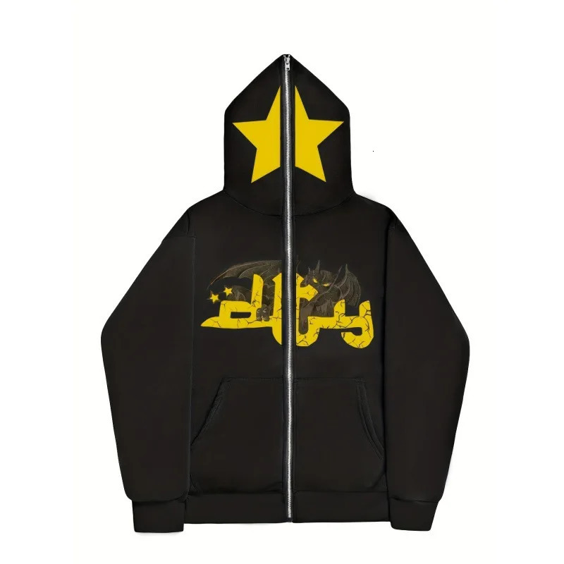 Man Women Couple Skateboard Hooded Coat Autumn And Winter Plush And Thickened Printed Zipper Pullover For Womens Hoodie 250304