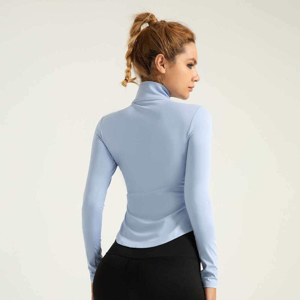 Special Zone Sunscreen Zipper Yoga Clothes Naked, Skin Friendly, Tight, Non Marking, Breathable, Sports And Fitness Top For Women KLMY