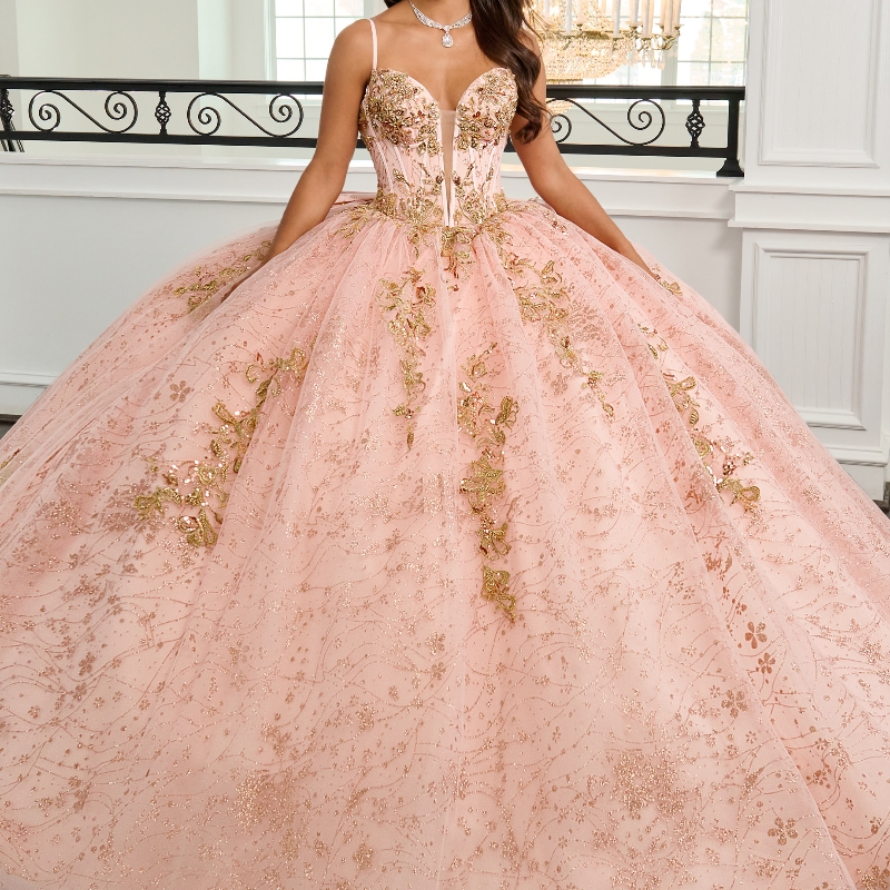 Pink Shiny Quinceanera Dresses Ball Gown Spaghetti Strap Applique Lace Beads Corset Tull Party Birthday Sweet 16 Vestidos 15 Anos