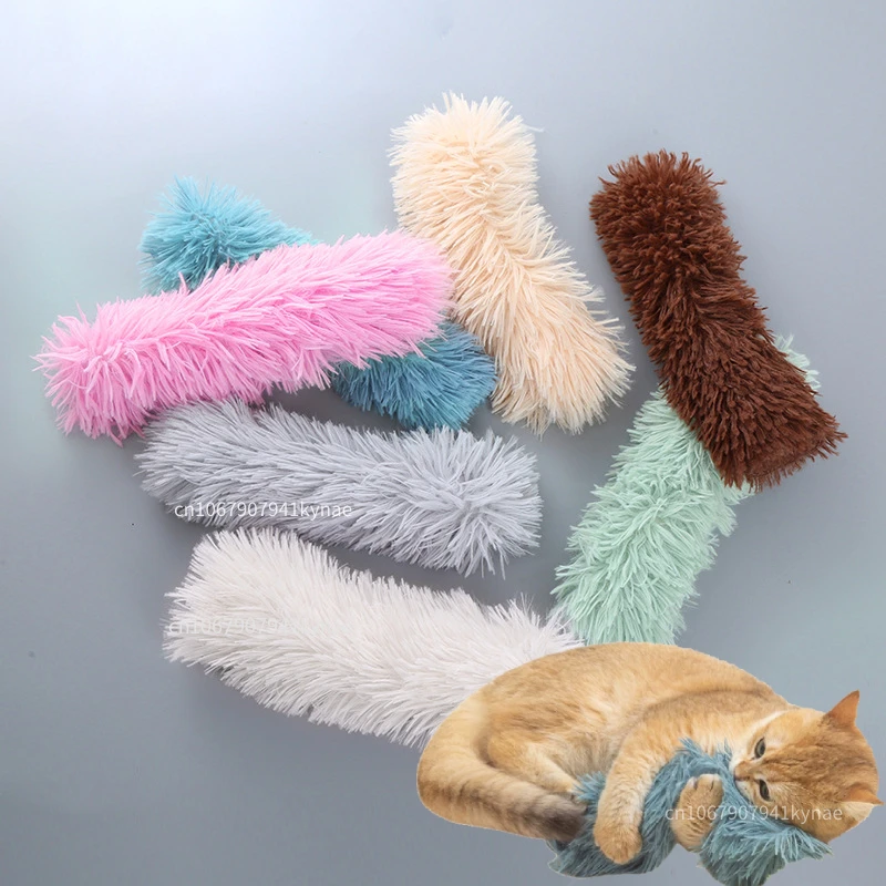 Plush Cat Chew Toy Catnip Self-hi Bite Toys Strip Pillow Teaser Toys for Cats Soft Interactive Cat Plaything Katten Speelgoed