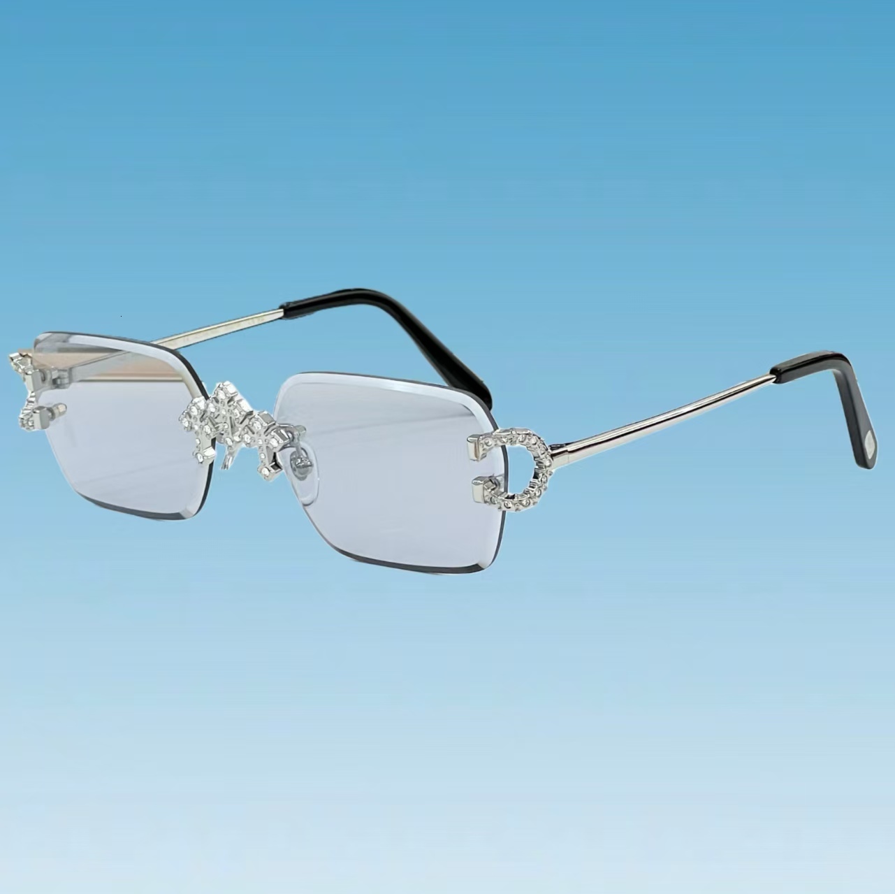 Mossany Fashion Sunglasses Rimless sparkg crystal sunglasses