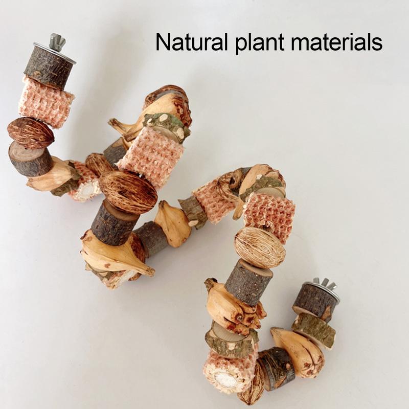 Bird Chew Toys Pineapple Nuts Log Blocks Cockatoo Toys Cockatiel Foraging Toys Climbing Ladders Parrot Shredding Toys For