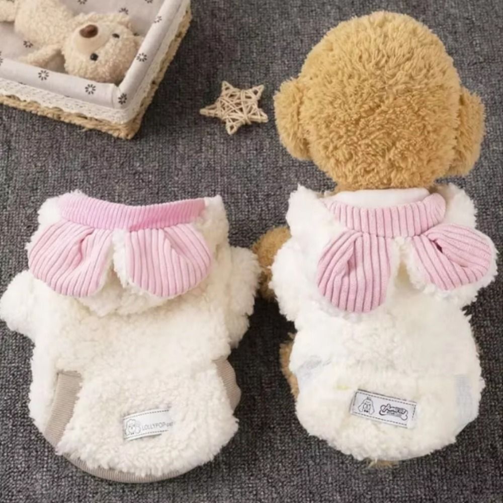 Cute Bear Ear Winter Dog Hoodie Soft Warm Dogs Coat Jacket Comfortable Thickened Dog Two Leg Clothes For Autumn and Winter