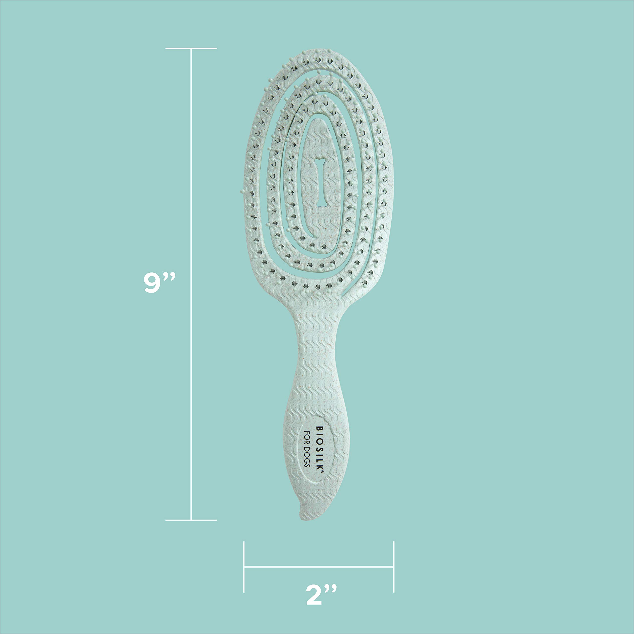 Durable and Gentle BioSilk Pin Brush for Dogs - Effective Detangler with Sturdy Ergo Handle, Ideal for All Coat Types