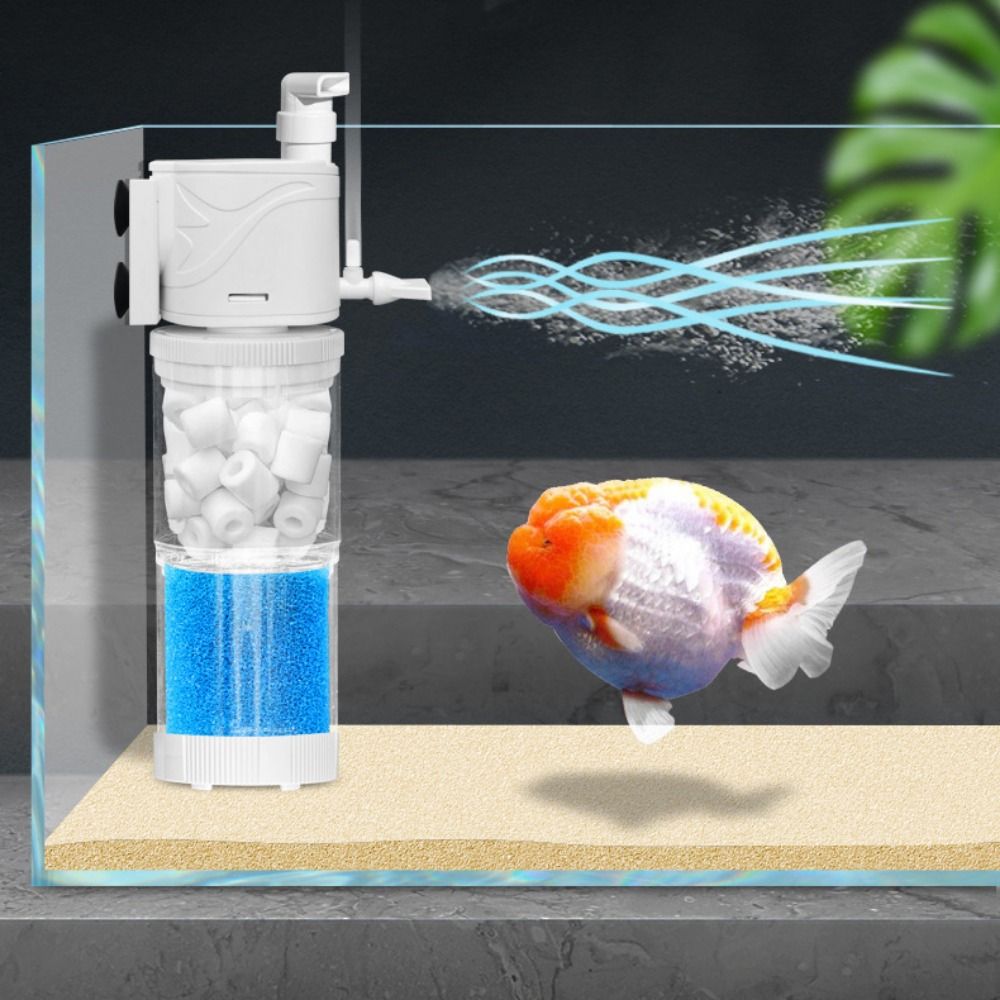 Silent Fish Tank Submersible Filter Plastic 8W/15W Aquarium Filter Pump Water Circulation Pump Removable Fish Poop Collector