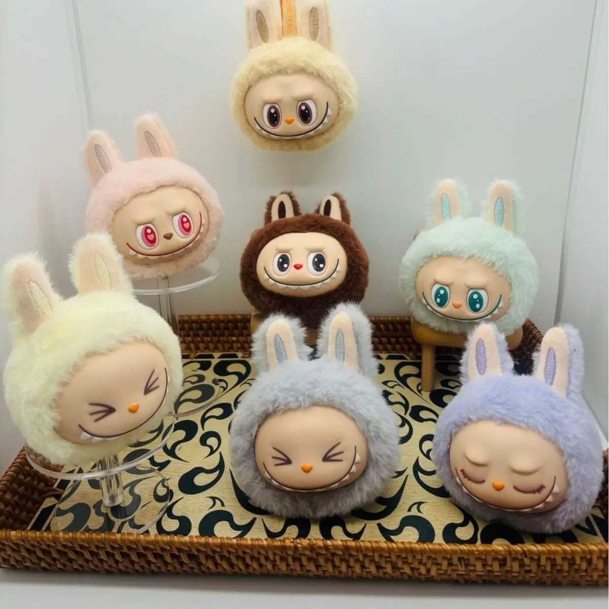 Labubu Figures Blind Box Vinyi Head Keychain Pendant Cute Monster Plush Doll Bag Fashion Pendant Birthday Gift Model Kids ToyT250305