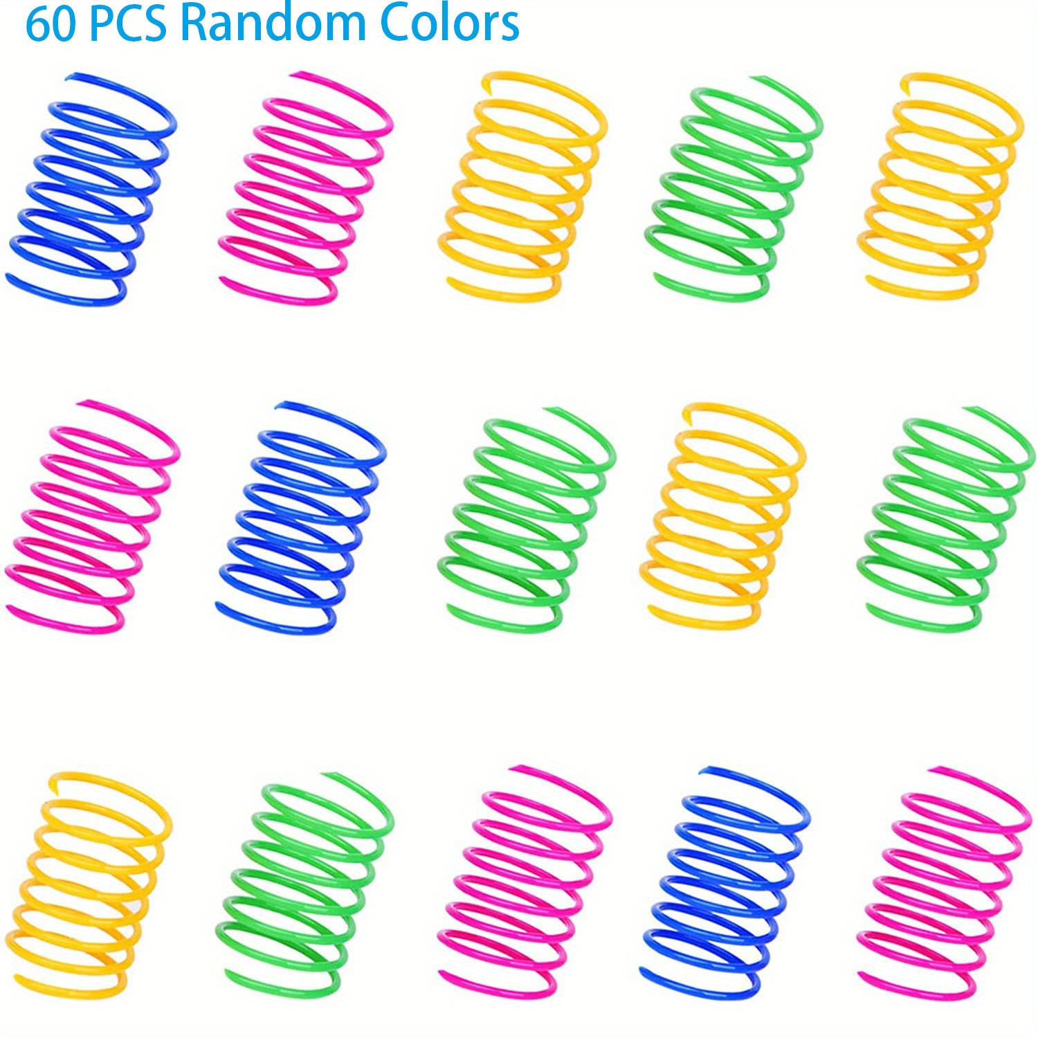 Wide Colorful Springs Cat Toys, Plastic Coil Spiral Springs For Cat, Kitten, Pets (Assorted Varieties)