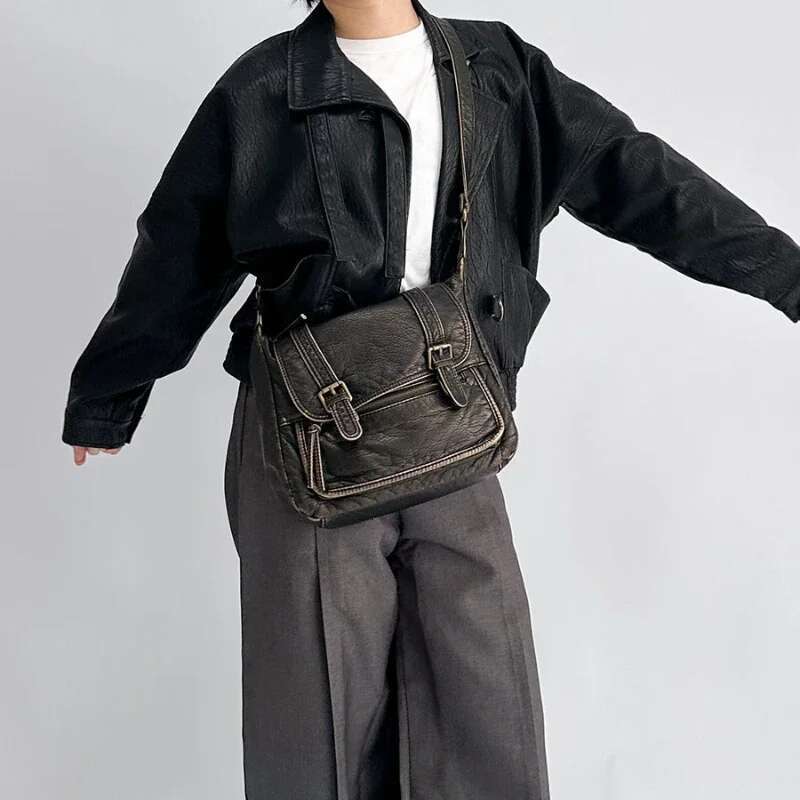 High-Quality Shoulder Women's Crossbody Bags Large Capacity Bag Vintage Design Messenger Bags Fashion Motorcycle Bag