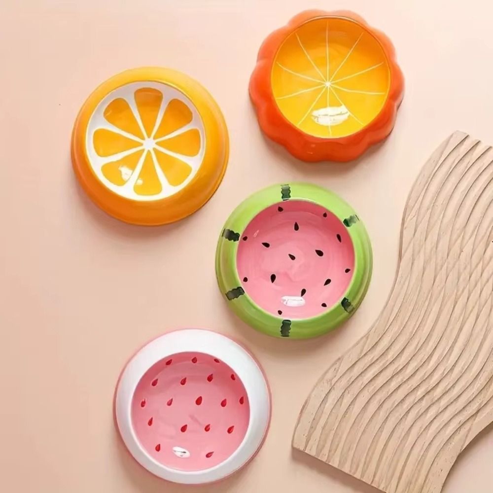 Pet Supplies Ceramics Pet Cat Food Bowl Strawberry Colorful Dog Food Bowl Cute Watermelon Water Bowl For Pet Dog Cat