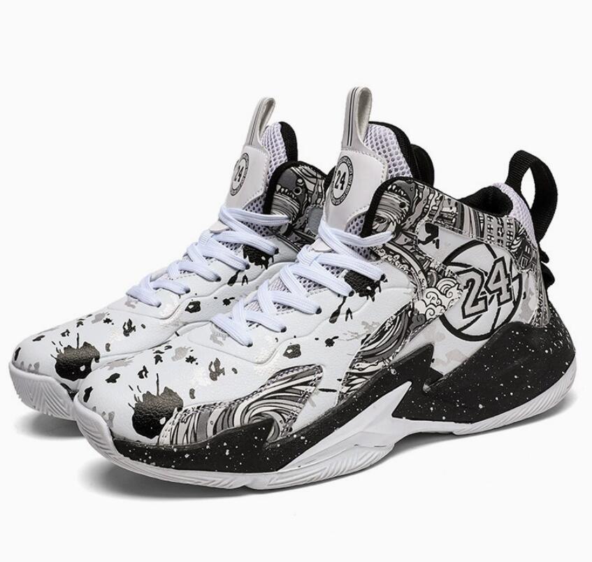 24 fashionable high top basketball sneaker comfortable non slip lace up durable sports shoes suitable for men's outdoor activities Z 3.5-2