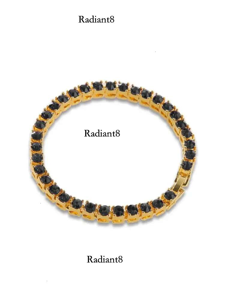 Hip Hop Bg Cubic Zirconia Bracelet Tennis Bracelets Iced Out Women Men 1 Row 5mm k Chain Jewelry Gold Color Black
