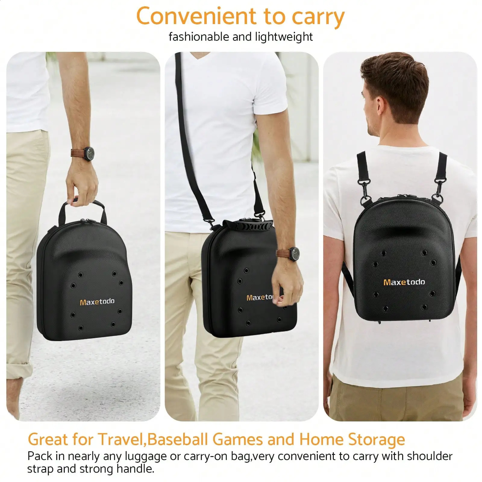 Ship from US Baseball cap with hat storage bag EVA waterproof dustproof and shatterproof set 6 hats travel box shoulder backpack straps 250305FBB