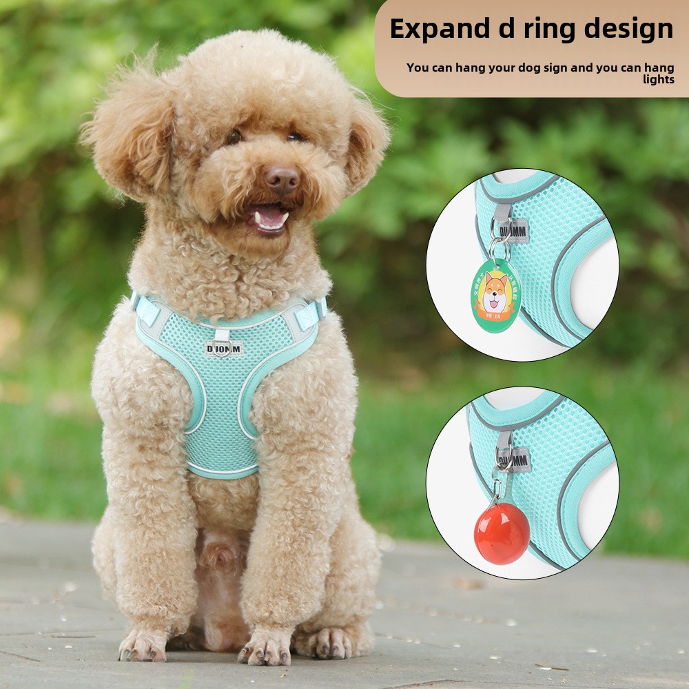 Pet chest harness Summer vest style breathable dog harness Breathable dog leash leash for dogs