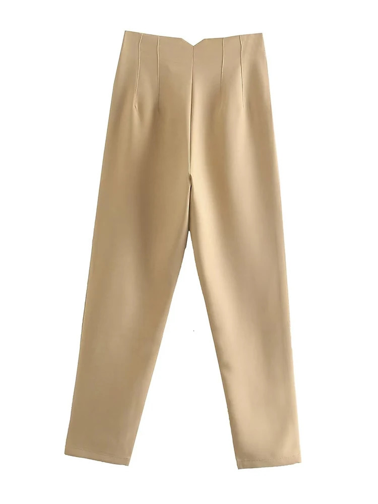 Willshela Women Fashion Straight Pants High Waist Front Zipper Trousers Vintage Full Length Female Chic Lady 250304