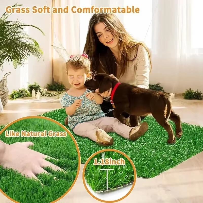 Artificial Grass Dog Toilet Puppy Cat Training Lawn Mat Pet Lawn Kitten Puppy Pee Grass Pad Kid Crawling Mat Dog Accessories