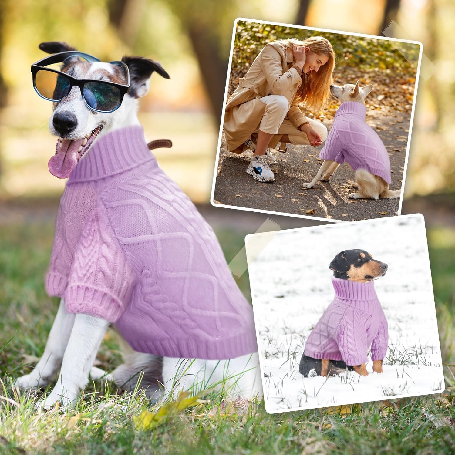 Dog Sweater for Small Dogs, Small Dog Christmas Sweater, Pullover Turtleneck Warm Soft Knitwear for Girl Boys Male Female Chihuahua, Bulldog, Dachshun