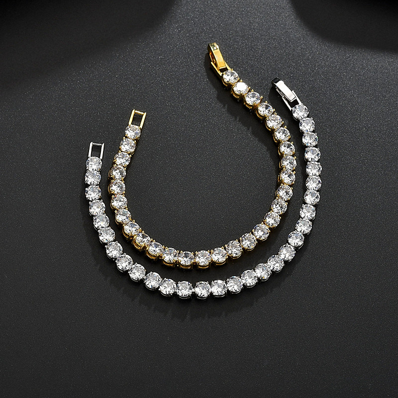Chic Geometric AAA Zircon Bangle for Men and Women Stylish Jewelry Piece