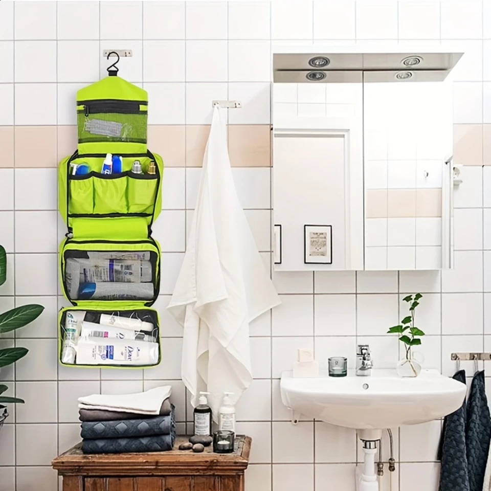 Ship from US Hanging Toiletry Bag Travel Wash Organizer Kit For Men And Women Cosmetics Make Up Sturdy Hook Shower 250305FBB