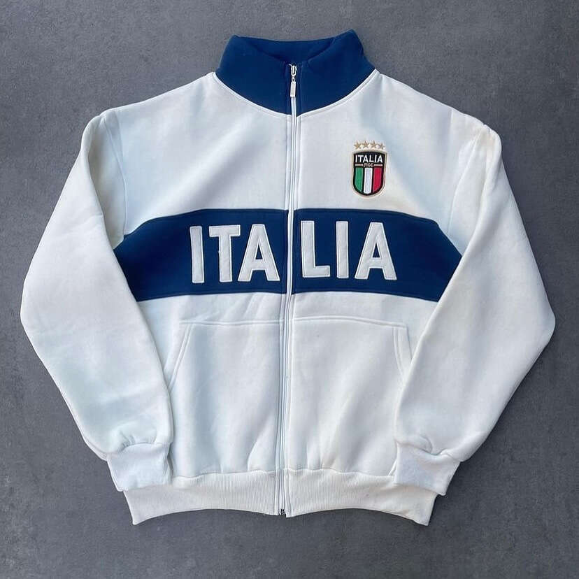 Spring full chain letter embroidery unisex color blocked sports hoodie