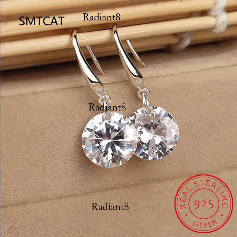 1 Carat Moissanite Women Sterg Sier Drop 14k White Gold Plated Copy Dia Pendant Earrings Jewelry
