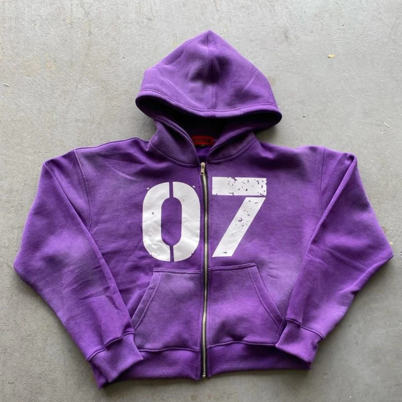 Y2k pattern printed women zipper cardigan hoodie Harajuku drawstring casual men and women sports pants suit clothes 250304