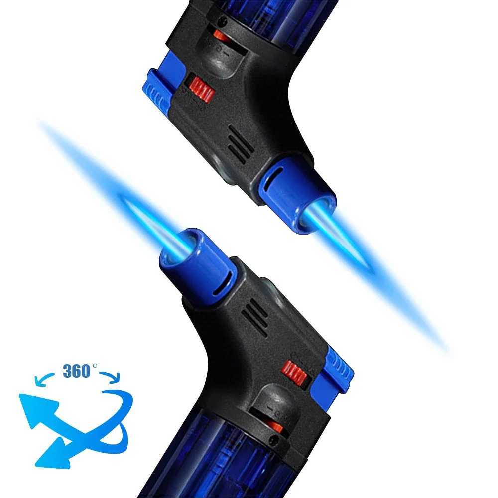 4pcs Torch Lighter Jet Flame Butane gas Mini Refillable Windproof Lighters for BBQ Kitchen Candle Fireplace GrillT250305