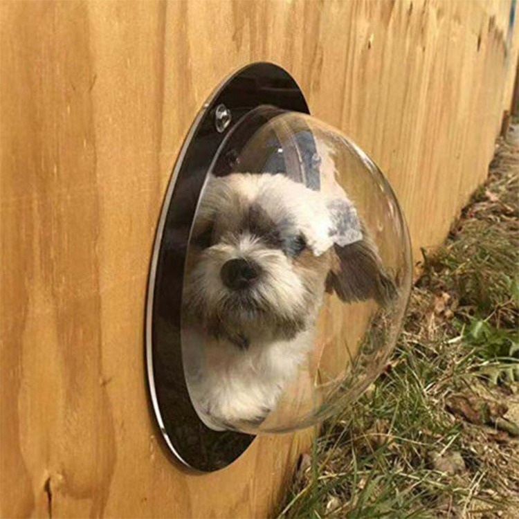 Dog Fence Dome Pet for Cat Window Pet Porthole Window Durable Acrylic Dome Clear Viewer for Fence Door Gate Decoration