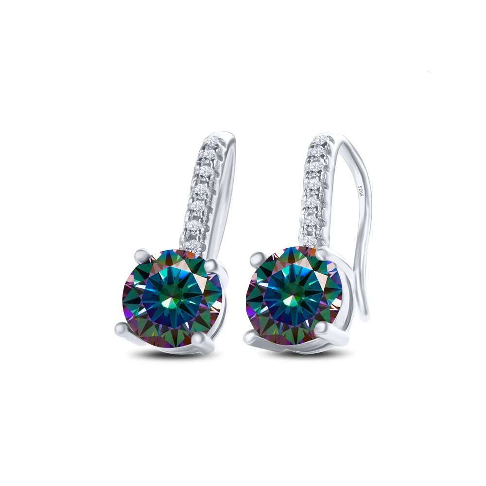 2 Pcs 1 Carat Moissanite Drop Earrings for Charming Lady Sterg Sier Ear fine Jewelry dating party gift