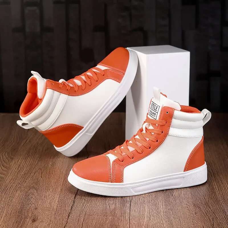 Spring Autumn Leather Skateboard Women Casual Sneaker Comfort Platform High-Top Sneakers Men Unisex Shoes Plus Size 46