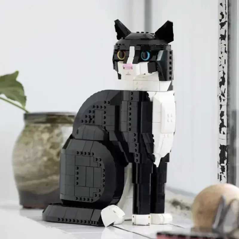 43247 Young Lion Tuxedo Cat 21349 Model Display Decoration Set Building Blocks Bricks Toys for Kids Christmas Gift M250304