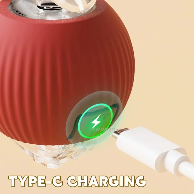 Rechargeable Cat Rolling Ball Cat Self-play Toys Flash Glitter Interactive Pet Toy Jumping Ball with Rope Pet Product Supplies