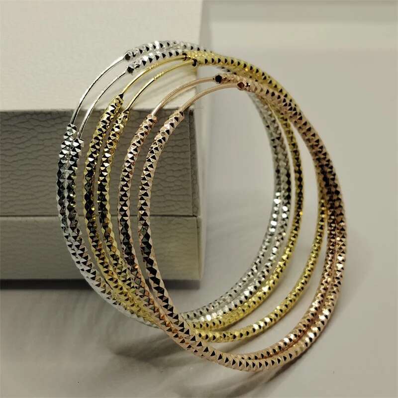 Somilia - Sterg Sier Round Earrings for Women Large Circle Piercing Rose Gold Hoop Earring Dropship Suppliers With Gife