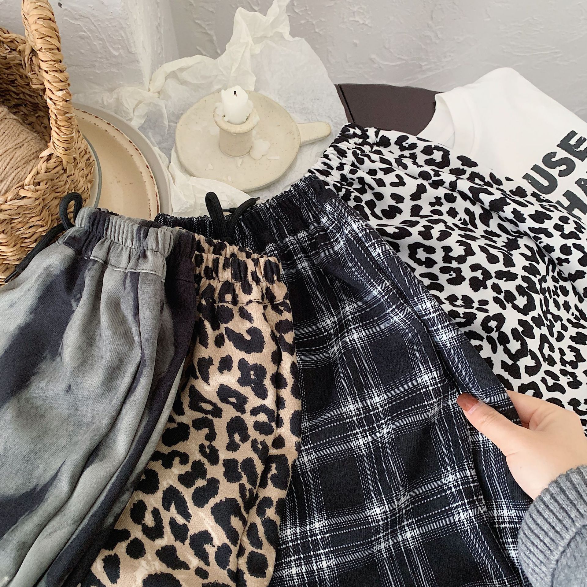 Ddmyshoesvip Spring Boys And Girls Korean Edition Leopard Pattern Trendy Casual Chinese Style Versatile Cool Pants