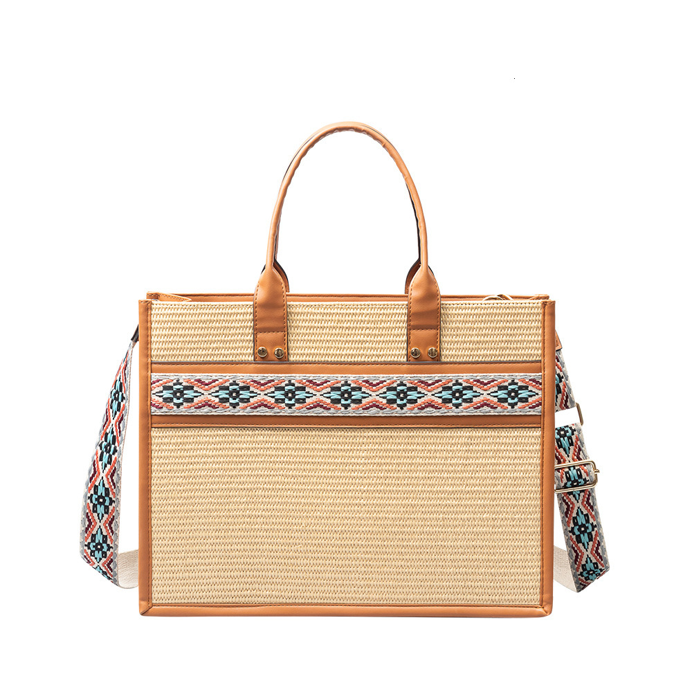 Grass Large Capacity Woven Tote New Commuting Women's Bag, High-End Feeling