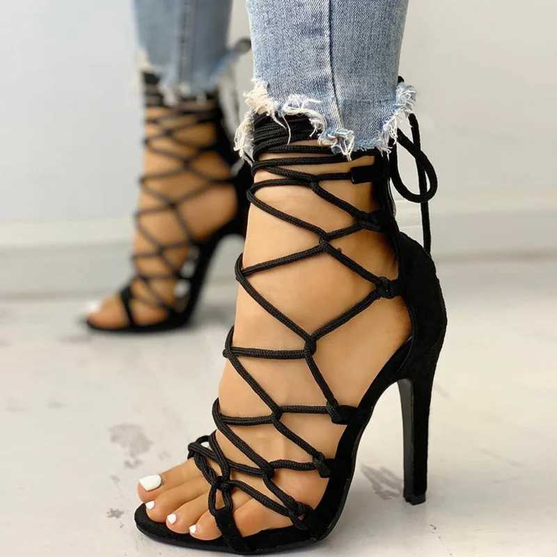 Womens Cross Strap Open Toe Sandals Pumps Shoes Womens Sandals Sexy High Heels ShoesXJ2500305