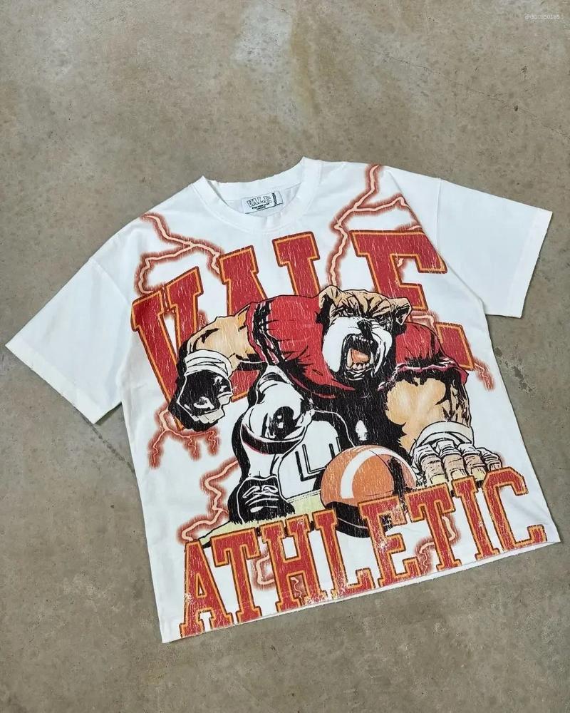 Men's T Shirts Vintage Big Graphic Oversized Top Harajuku Gothic American All Cotton Short Sleeve Shirt Men Clothing